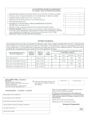 Virginia Form 770ES Estimated Income Tax Payment Vouchers