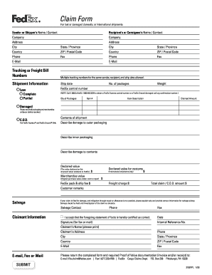 FedEx Express and Ground Claim Form