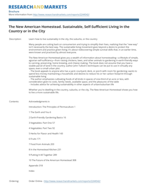 The New American Homestead Order Form