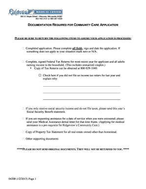 Application for Community Care