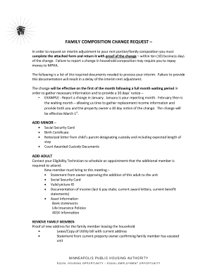 Family Composition Change Request Form