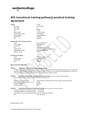 Dutch Vocational Training Agreement