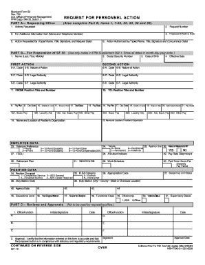Standard Form 52 Request for Personnel Action