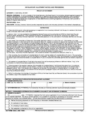 Involuntary Allotment Notice and Processing Form
