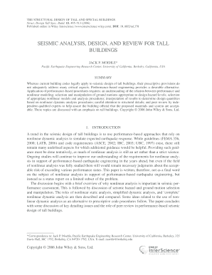 Seismic analysis, design, and review for tall buildings. Free download: U.S. DOD Form dod-opnavinst-11101-42