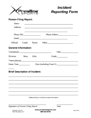 Incident Reporting Form