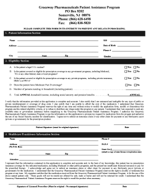 Graceway Pharmaceuticals Patient Assistance Program Application