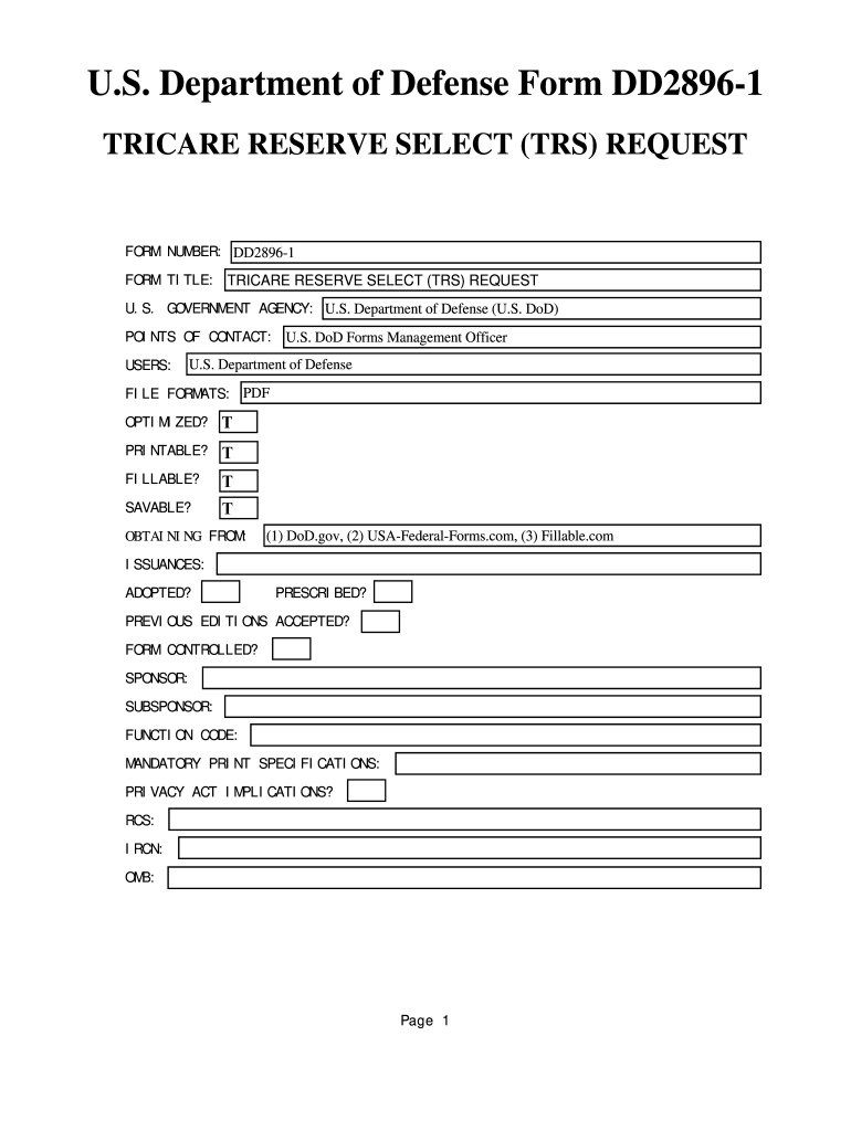 Dd Form 2896 1 Fill Online Printable Fillable Blank PdfFiller