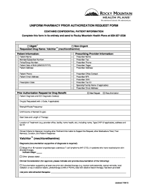 Uniform Pharmacy Prior Authorization Request Form