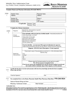 Infertility Prior Authorization Form
