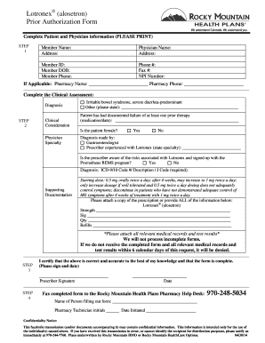 Lotronex Prior Authorization Form