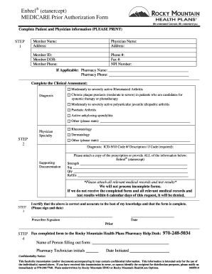 Enbrel Medicare Prior Authorization Form