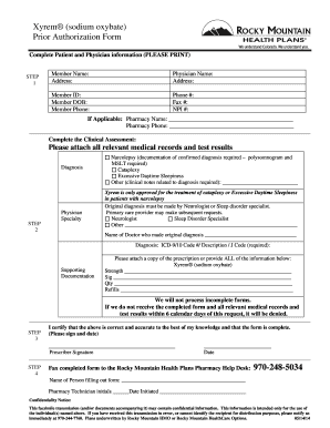 Xyrem Prior Authorization Form
