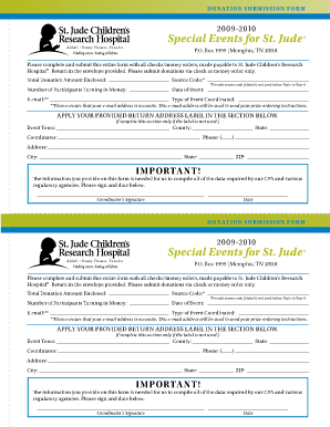 St. Jude Donation Submission Form