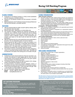 Boeing Employee Gift Matching Form