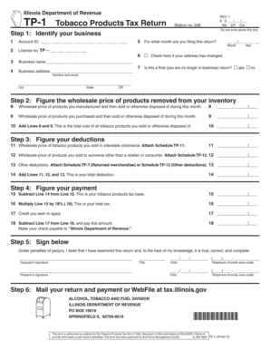 Illinois Tobacco Products Tax Return