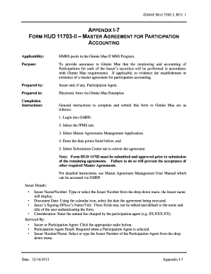 Fillable Online ginniemae APPENDIX I-7 FORM HUD 11703-II MASTER ...