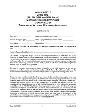 Ginnie Mae Mortgage-Backed Certificate