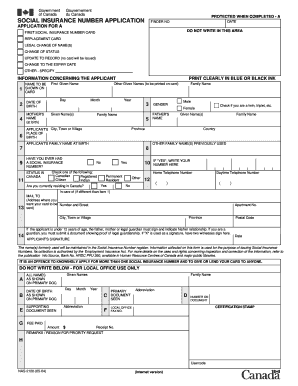 Canada Social Insurance Number Application