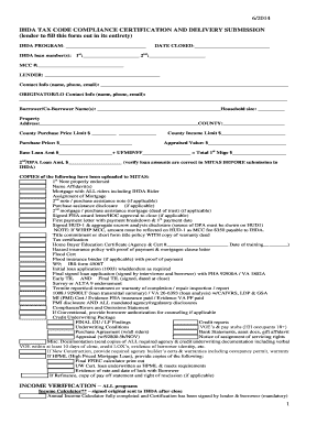 IHDA Tax Code Compliance Certification