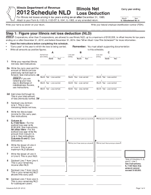 Illinois Net Loss Deduction Schedule NLD