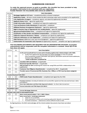 California Mortgage Application Checklist