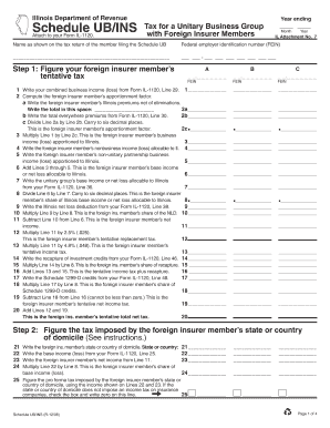 Illinois Schedule UB/INS Tax Form