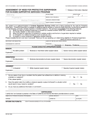 California Protective Supervision Assessment Form
