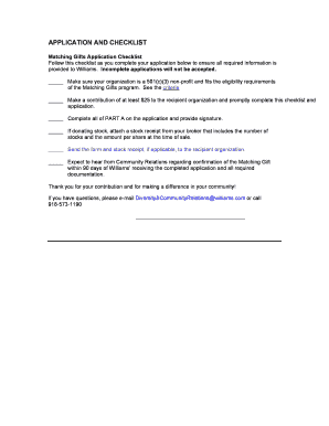 Williams Matching Gifts Application