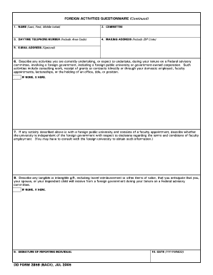 Foreign Activities Questionnaire