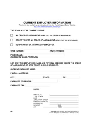 Arizona Employer Notification Form