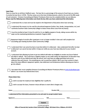 Federal Direct Student Loan Request Form