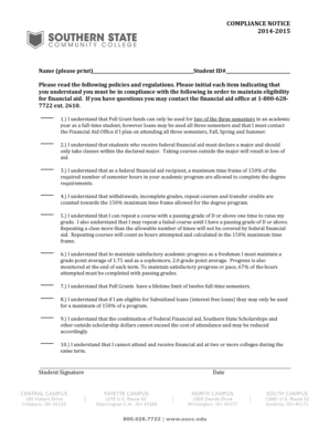 Financial Aid Compliance Notice