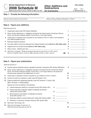 Illinois Schedule M Subtractions