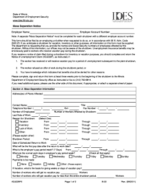 Illinois Mass Separation Notice