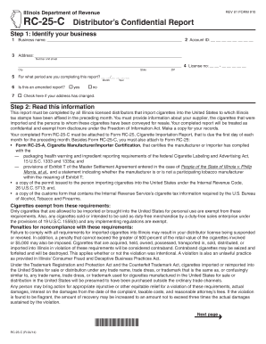 Illinois Distributor’s Confidential Report