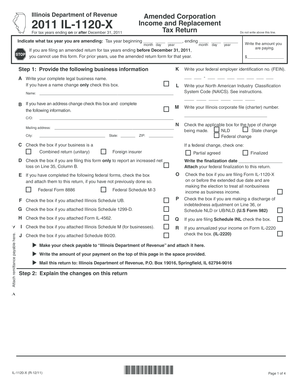 Illinois Amended Corporation Income Tax Return