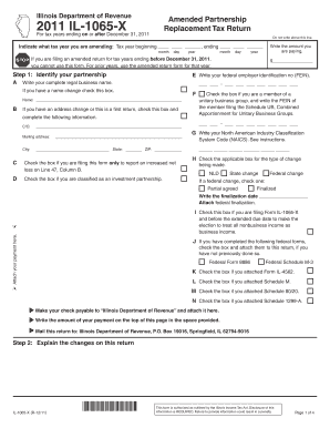 Illinois Amended Partnership Tax Return