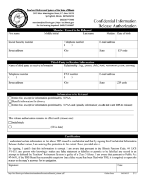 Confidential Information Release Authorization