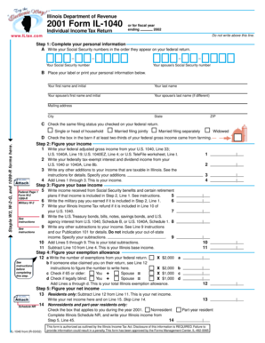 Illinois Individual Income Tax Return Form IL-1040