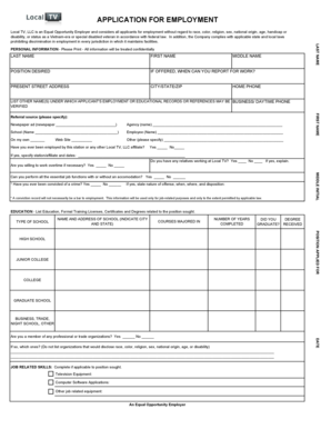 Local TV Employment Application