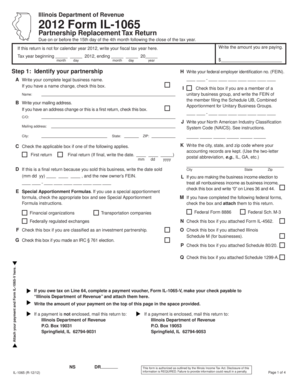 Illinois Partnership Replacement Tax Return