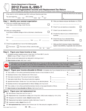 Illinois Form IL-990-T Exempt Organization Income and Replacement Tax Return