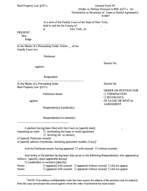 New York Lease Termination Order Form 39
