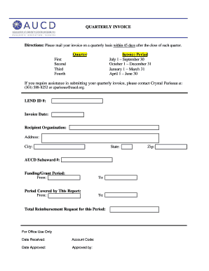 Quarterly Invoice Template