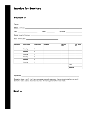 Invoice for Services