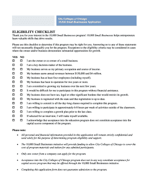 10,000 Small Businesses Application