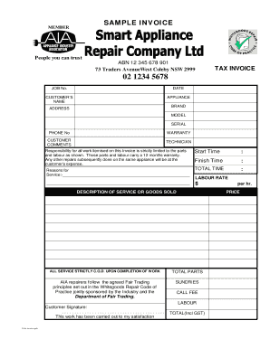 Sample Tax Invoice