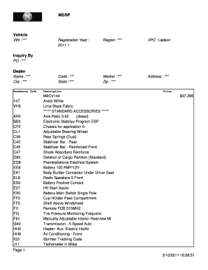 Mercedes-Benz Vehicle Purchase Order Form