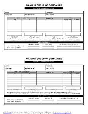 official business form